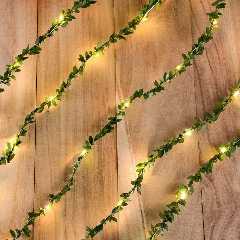 2/3/5/10 متر صغيرة خضراء ورقة جارلاند LED الأسلاك النحاسية الجنية سلسلة أضواء لعيد الميلاد حفلة السنة الجديدة الزفاف عطلة الديكور
