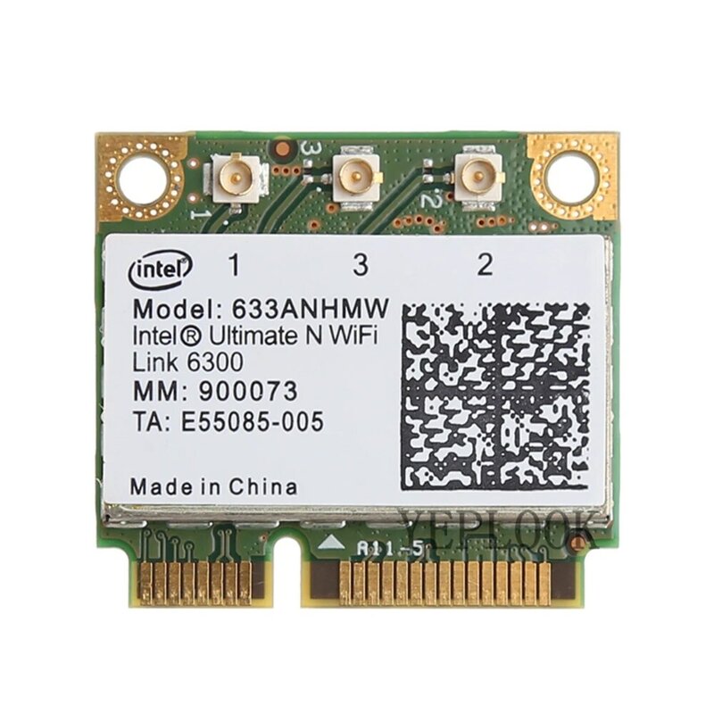 بطاقة Intel الأصلية واي فاي ، 633ANHMW 6300AGN ، 6300 ، ثنائي النطاق ، 2.4Ghz ، 5Ghz ، 450Mbps ، Mini ، نصف PCI-e ، 802.11A ، g ، N