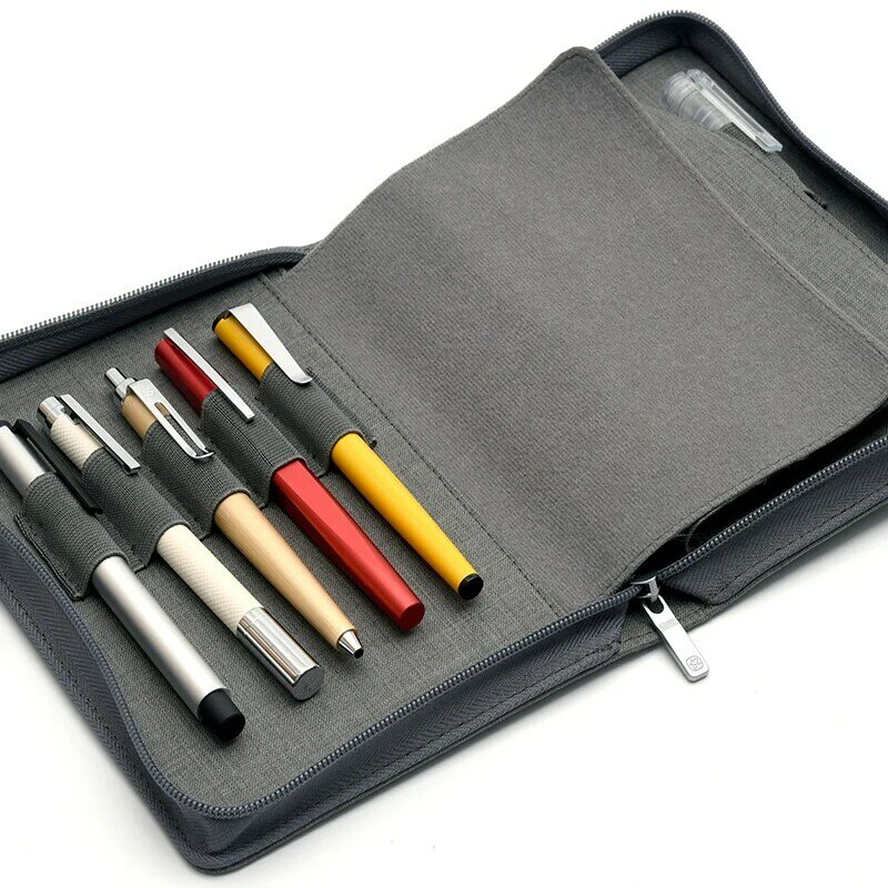 KACO ALIO القلم حقيبة التخزين المحمولة سستة حقيبة أقلام رصاص القلم مقاوم للماء قماش أسود رمادي لمدة 10 20 أقلام