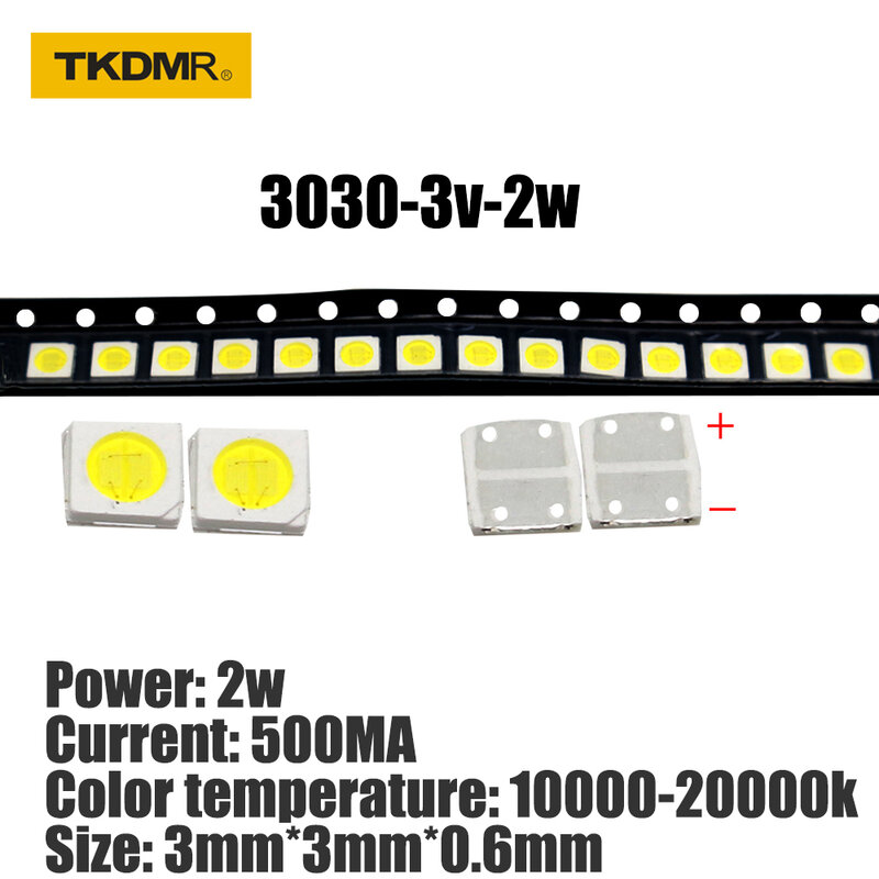 TKDMR 100/50 قطعة JF LED الخلفية عالية الطاقة 2 واط 3030 3 فولت الحالي 250MA درجة حرارة اللون 10000-20000 كيلو لتطبيق تلفاز Lcd