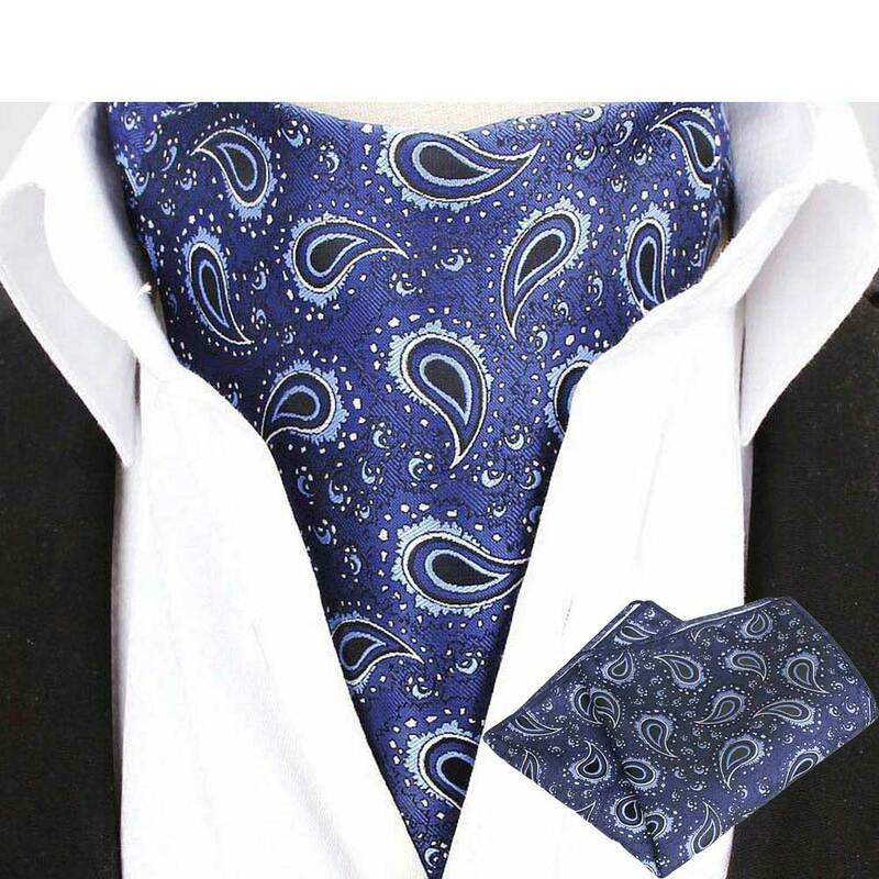 الرجال الكلاسيكية الأزهار بيزلي Cravat أسكوت ربطة العنق منديل جيب مربع مجموعة BWTQN0321