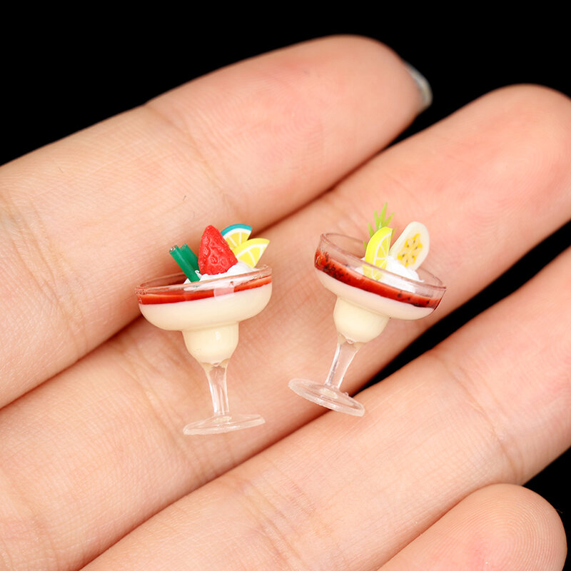 2 قطعة صغيرة شرب أكواب الآيس كريم نموذج التظاهر اللعب إكسسوارات دمي الغذاء الصغيرة صالح اللعب منزل لعبة دمية مصغرة