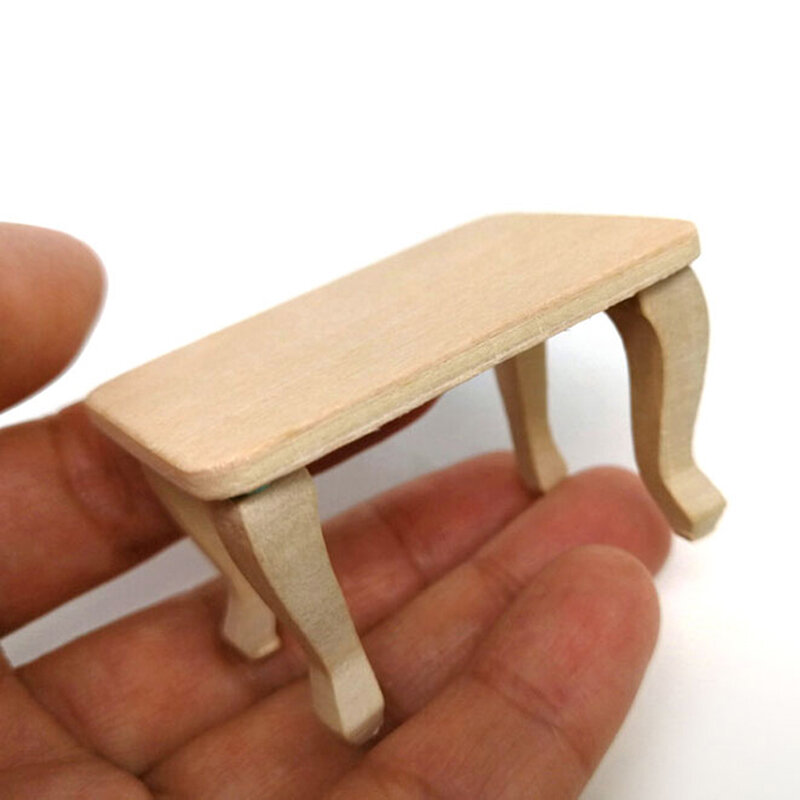 طاولة خشبية صغيرة الأثاث اللعب 1:12 دمية مصغرة الملحقات لتقوم بها بنفسك بيت الدمية ديكور الطفل ألعاب أطفال