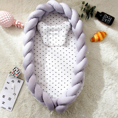 الطفل الوفير السرير جديلة عقدة وسادة الوفير للرضع بيبي سرير حامي Kawaii غرفة ديكور سرير الرضع حديثي الولادة سرير سفر