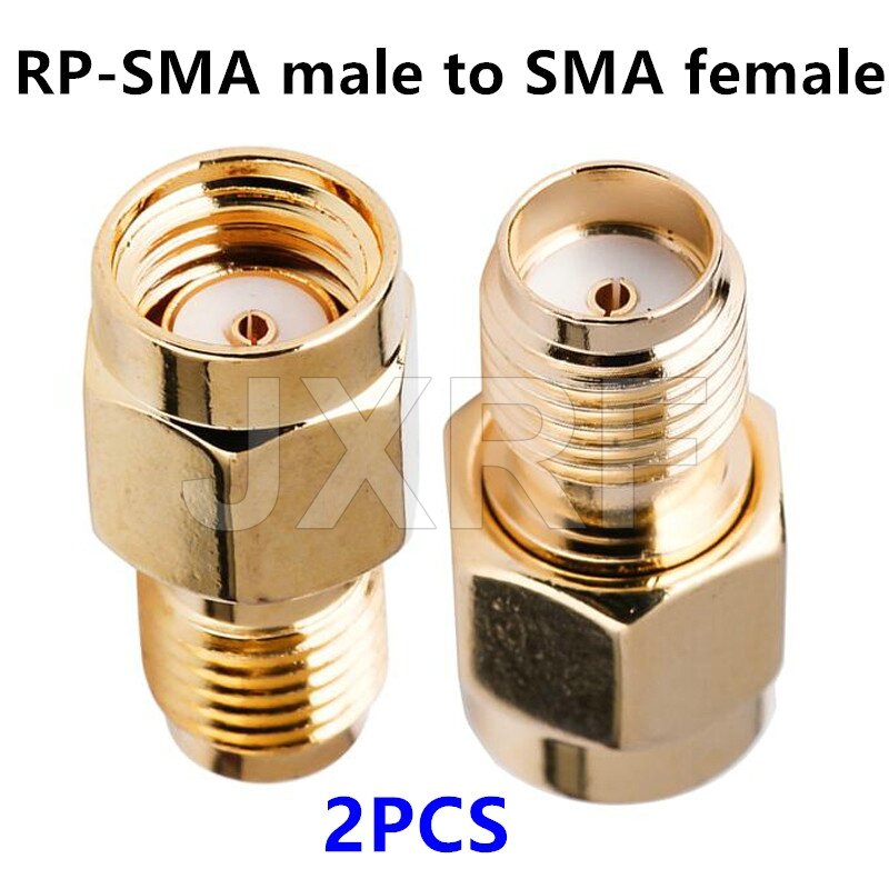 JXRF موصل 2 قطعة RF محوري اقناع محول SMA ذكر أنثى RP SMA إلى SMA ذكر RP-SMA موصل