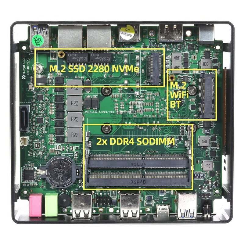 XCY جهاز كمبيوتر صغير إنتل الأساسية i7 8550U i5 8250U i3 8145U 8GB/16 16gbgb DDR4 256GB إلى 1 تيرا بايت M.2 SSD 4K UHD 2.4/5.0G واي فاي ويندوز 10