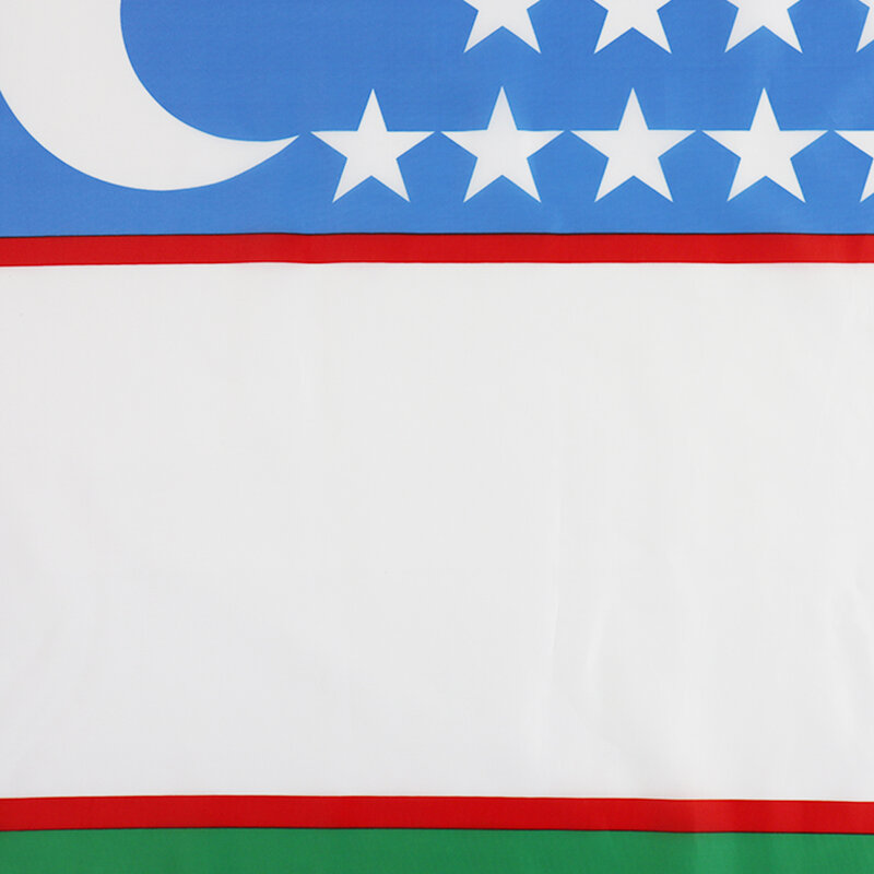 سارية العلم أوزبكستان العلم 3X5 قدم معلقة البوليستر جمهورية أوز أعلام وطنية مع الحلقات النحاسية