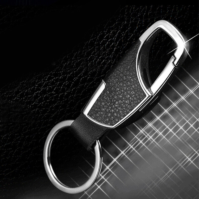 سيارة مفتاح سلسلة الموضة الإبداعية الرجال المعادن كيرينغ Keyfob المفاتيح دائم السيارات اكسسوارات السيارات العالمي الفضة
