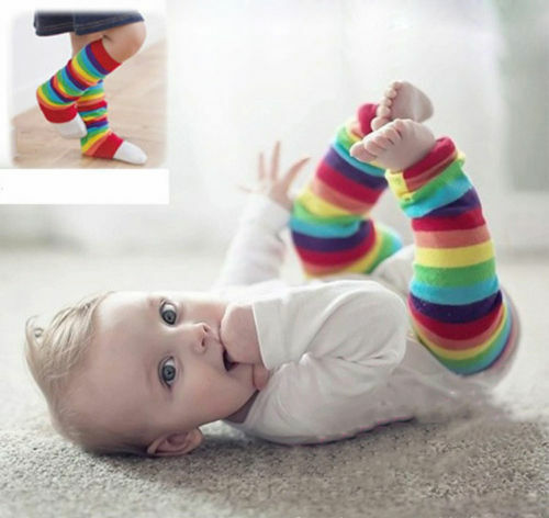 Pudcoco-تدفئة الساق للأطفال من invierno ، طماق قطنية عالية الجودة للأطفال ، وسادات ركبة بألوان قوس قزح