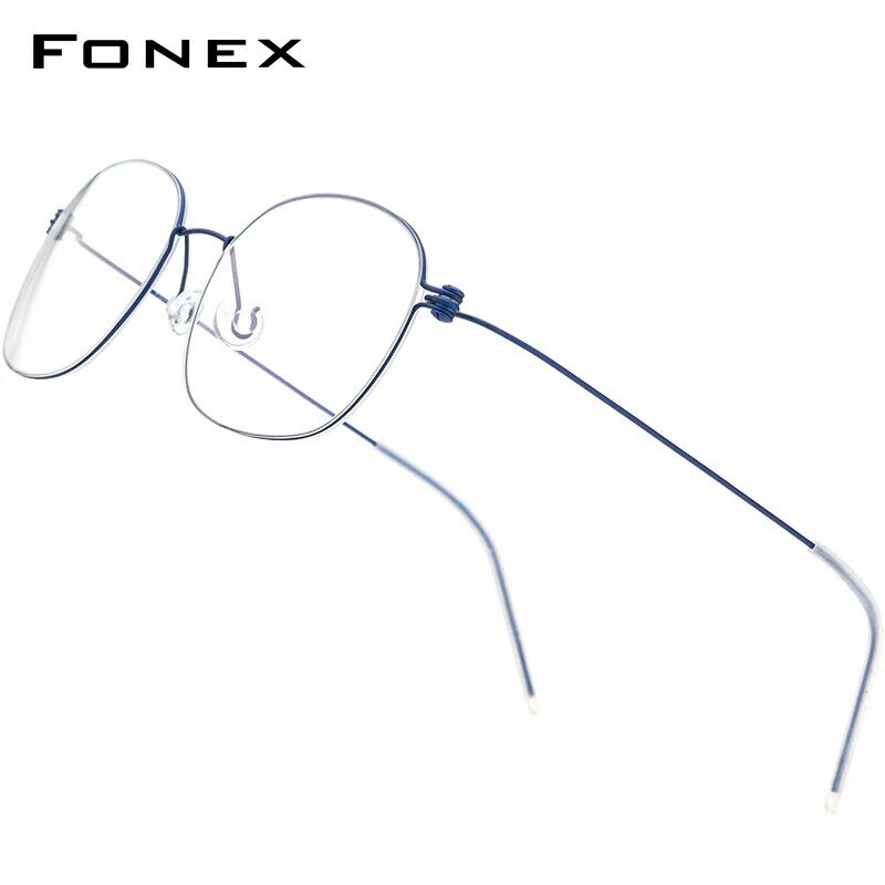 FONEX  إطار نظارات  B للرجال من التيتانيوم ، نظارات طبية ، الكورية والدنماركية ، قصر النظر ، بدون براغي ، F7513