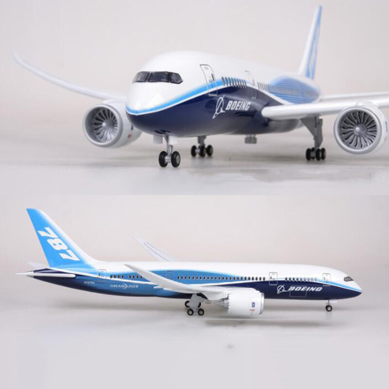 47 سنتيمتر نموذج الطائرة لعب B787 دريملاينر الخطوط الجوية نموذج مع الضوء والعجلات 1/130 مقياس دييكاست البلاستيك الراتنج