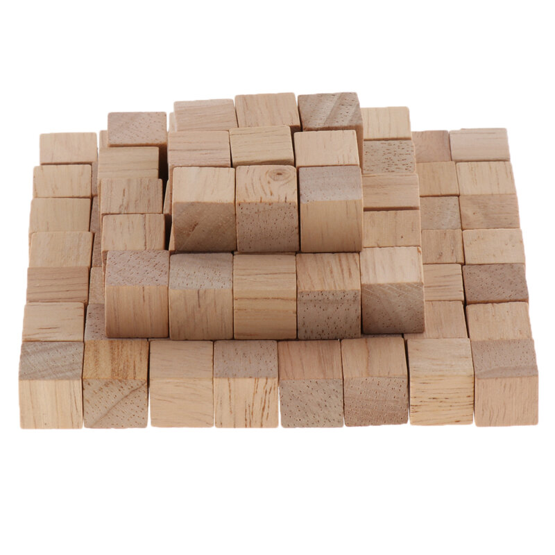 100 قطع مكعبات خشبية لم تنته مربع مكعبات الخشب كتلة ل الرياضيات صنع الحرفية DIY بها بنفسك مشاريع هدية لعبة تعليمية هدية