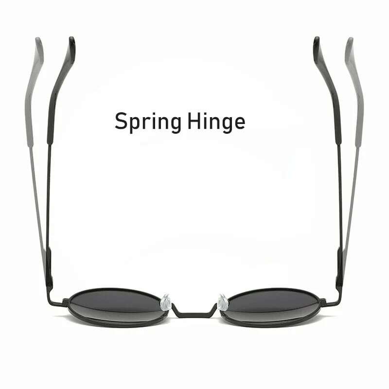 الرجعية Vintage النظارات الشمسية المستقطبة المستديرة الرجال العلامة التجارية مصمم نظارات شمسية النساء سبيكة إطار معدني أسود عدسة نظارات القيادة UV400