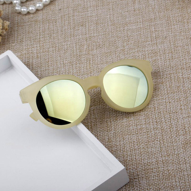 Zilead الاطفال النظارات الشمسية الملونة عاكسة مرآة الساخن بنين بنات أطفال الطفل الكلاسيكية الرجعية لطيف نظارات شمسية نظارات مستديرة UV400