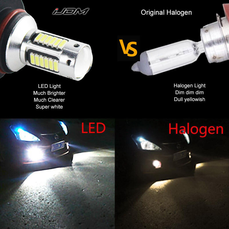 مصابيح الضباب للسيارة من iJDM H11 H8 H16 LED HB3/9005 9006/HB4 H27 880 881 H3 H1 عالية الطاقة H7 LED سيارات أبيض أحمر أزرق جليدي أزرق مصباح 12 فولت
