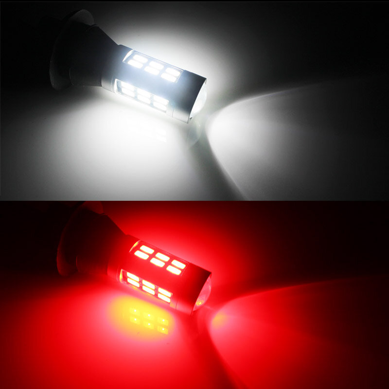 IJDM 7440 W21W T20 LED أبيض/أحمر ثنائي اللون 1156 P21W 7506 LED لمبات للسيارة احتياطية عكس أضواء و الخلفية الضباب مصباح تحويل