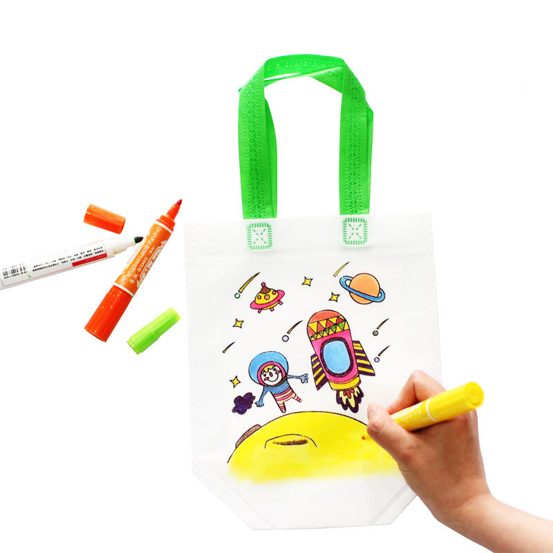 2019 للأطفال DIY بها بنفسك البيئة الكتابة على الجدران حقيبة تخزين حزمة الأطفال رياض الأطفال اليدوية تلوين اللوحة لعب للتعلم
