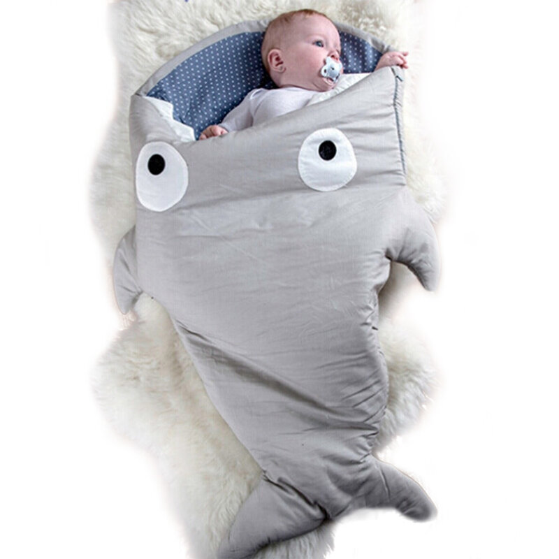 6 ألوان الطفل النوم حقيبة لطيف الكرتون القرش الرضع النوم حقيبة لينة سميكة بطانية القرش الرضع الوليد الرضع الاطفال الدافئة قماط
