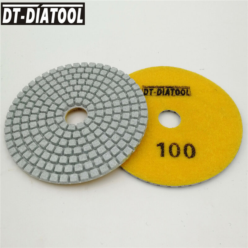 DT-DIATOOL 10 قطعة/مجموعة الماس الأبيض الراتنج بوند الرملي أقراص الماس الرطب تلميع منصات 4 "/100 مللي متر قطرها 100 نوعية جيدة