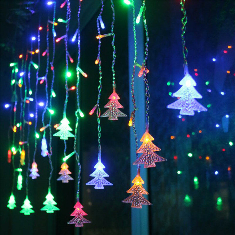أضواء عيد الميلاد في الهواء الطلق الديكور 5 m تدلى 0.4-0.6 m Led جليد الستار سلسلة أضواء حديقة عيد الميلاد حزب الزخرفية أضواء