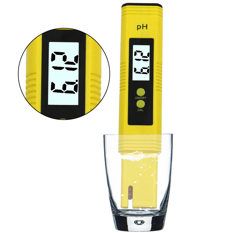 جهاز قياس درجة الحموضة الرقمي بشاشة LCD, لأحواض السمك وحمامات السباحة وغيرها، يأتي مع حقيبة واقية، تصميم خفيف الوزن ومحمول باليد، عملي 0.1