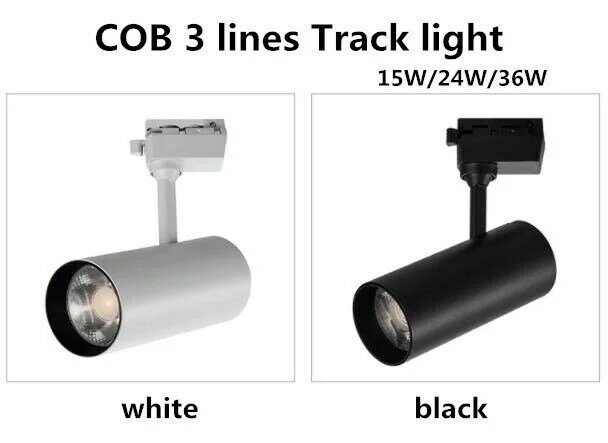 10 قطعة COB 15W/24W/36W LED ضوء المسار شنت 3 خطوط السكك الحديدية المسار مصباح الزخرفية بقيادة الأضواء المسار الإضاءة للداخلية