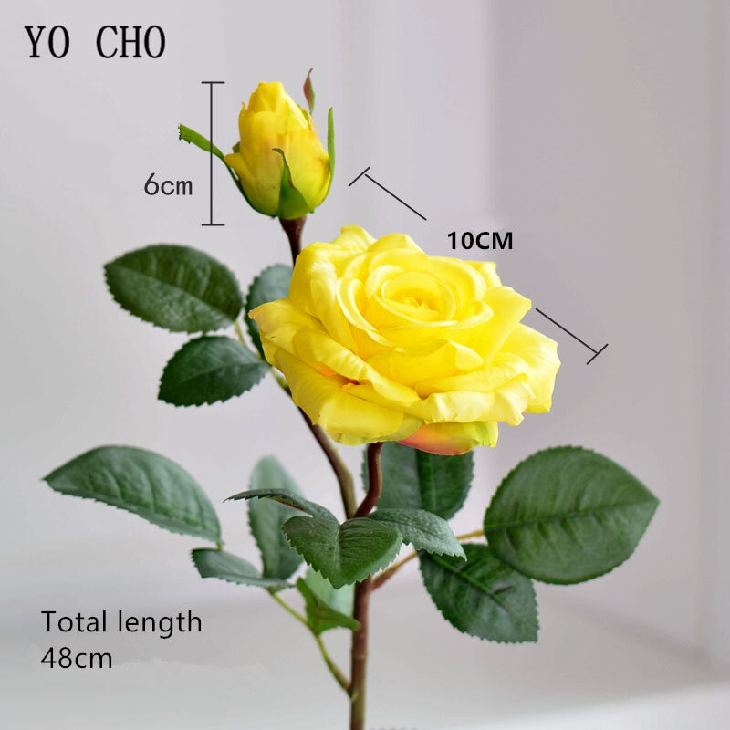 YO CHO-باقة زفاف من الحرير الصناعي ، زهور ذات ملمس حقيقي ، لوازم الزفاف ، ديكور المنزل ، DIY بها بنفسك