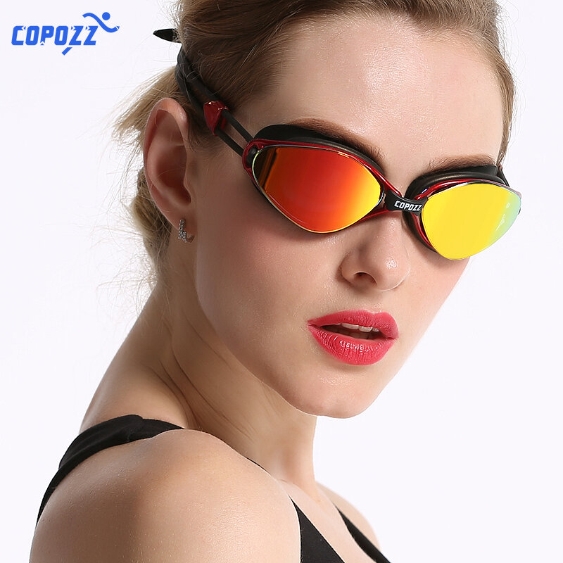 Copozz-نظارات سباحة احترافية للرجال والنساء ، حماية من الأشعة فوق البنفسجية ، مقاومة للماء ، سيليكون ، قابلة للتعديل