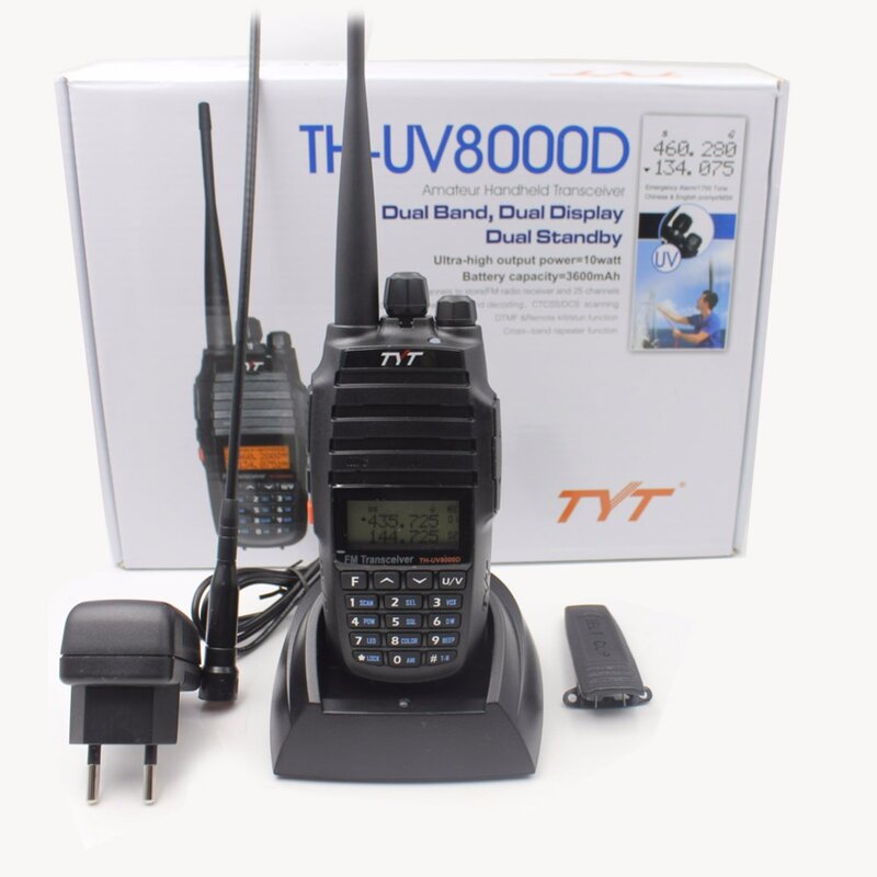 جهاز اتصال لاسلكي مزدوج النطاق TYT ، راديو ثنائي الاتجاه ، VHF و UHF ، بطارية 10 واط ، صحن ، جديد ، 2 في اللوت
