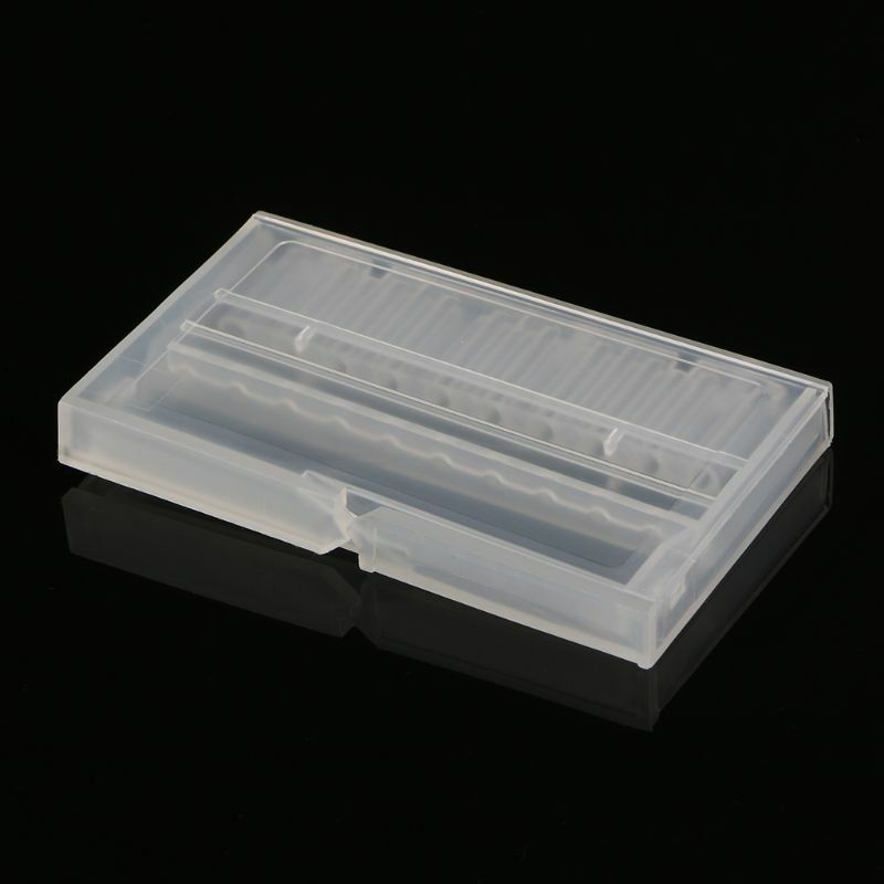 صندوق تخزين بلاستيكي فارغ لقمة ثقب الأظافر ، 10 فتحات ، صندوق قطع الطحن