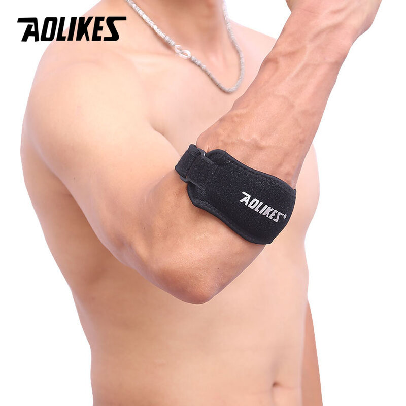AOLIKES 1 قطعة قابل للتعديل كرة السلة الريشة تنس جولف الكوع دعم لاعب غولف حزام الكوع منصات الجانبي الألم متلازمة هدفين