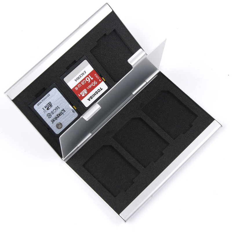 معدن MMC بطاقة الذاكرة صندوق تخزين الألومنيوم كاميرا 6 الحال بالنسبة SD MMC TF بطاقة الذاكرة حامل بطاقة التخزين