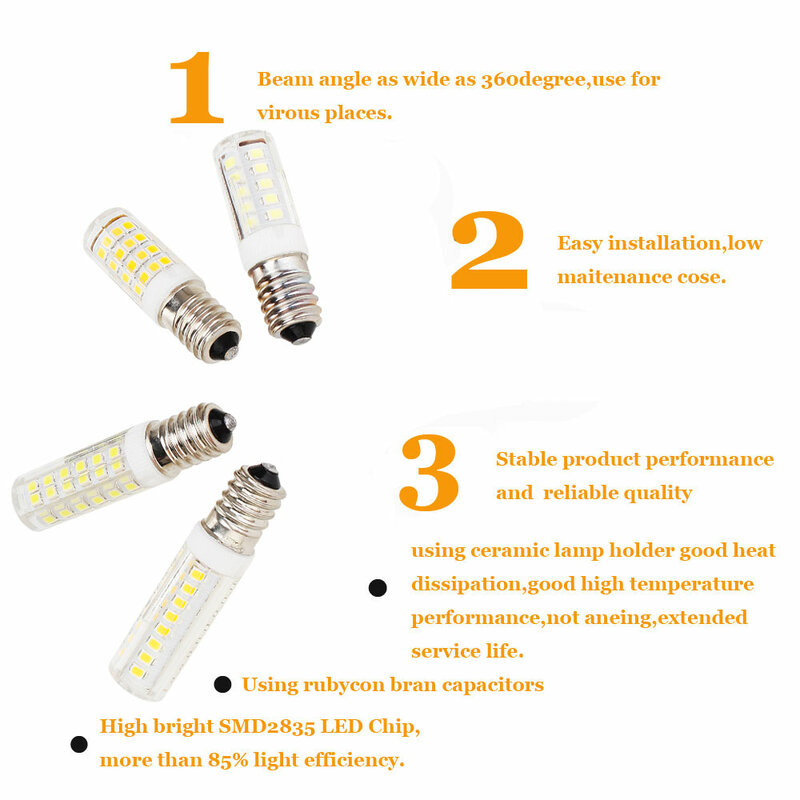 E14 LED لمبة هالوجين سيراميك ، 5 ، 6 ، 7 ، 9 ، 220 فولت ، استبدال 30 ، 40 ، 50 ، 60 واط ، للثريا والإضاءة المنزلية
