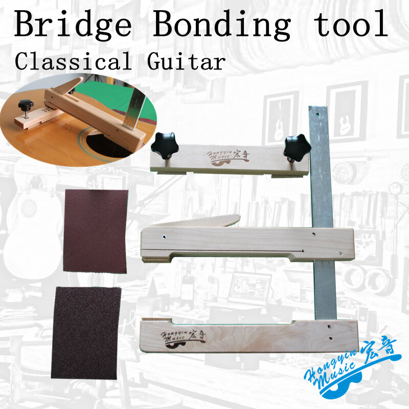 أداة جسر الغيتار الكلاسيكي مصنوعة يدويًا من خشب القيقب الصلب المشبك الحلق العميق لجسر الغيتار F شكل الخشب تركيبات الخشب