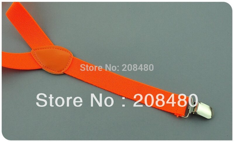 Hot البيع 2 قطعة/الوحدة 2.5 سنتيمتر واسعة "الحلوى orange" اللون للجنسين كليب على الأقواس مطاطا سليم الحمالات Y-الظهر الحمالات بالجملة