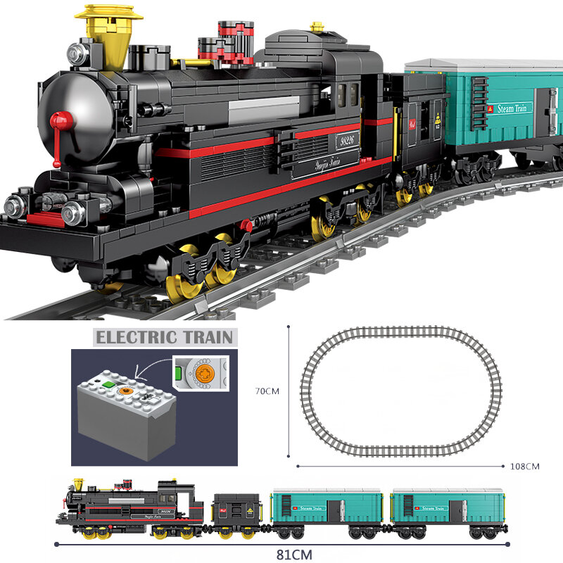 كازي التكنولوجيا الفائقة بطارية تعمل بالطاقة الكهربائية الكلاسيكية قطار مدينة السكك الحديدية اللبنات الطوب الأولاد لعب للأطفال