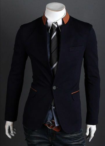 العلامة التجارية الرجال بدلة على الموضة معطف سترة زر واحد الوقوف طوق سترة رسمية سليم صالح جاكيتات أبلى 3 ألوان