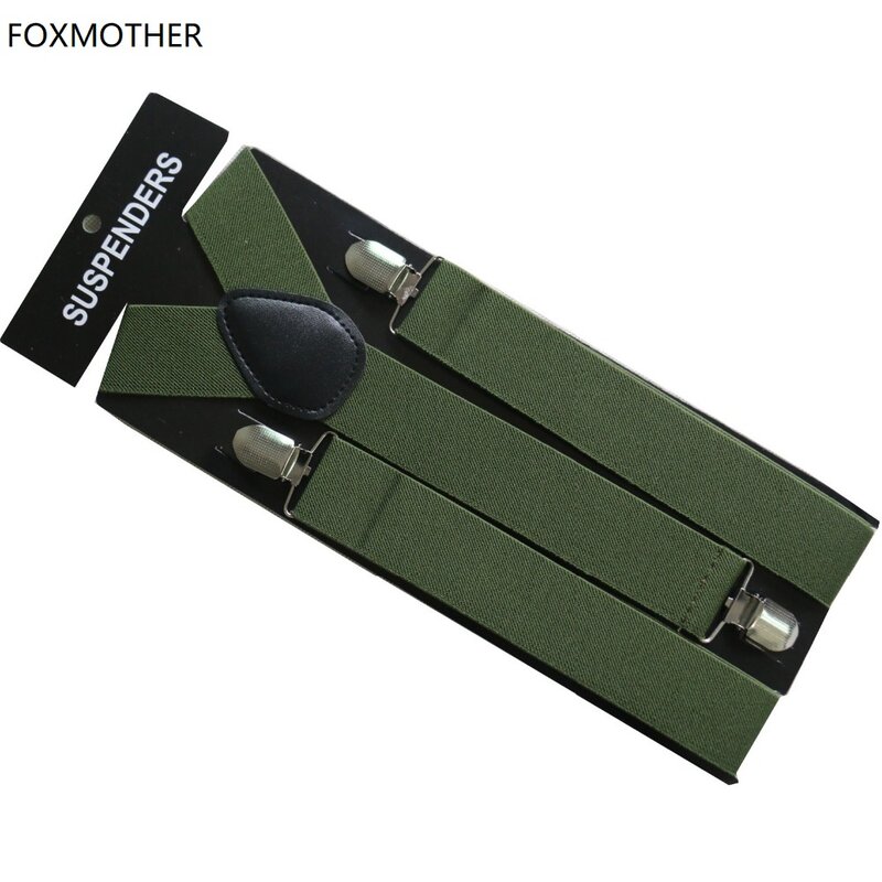 Foxmama-أحزمة كتف عريضة للرجال ، مع مشبك 3.5 سنتيمتر ، لون سادة أخضر عسكري قابل للتعديل ، جديد