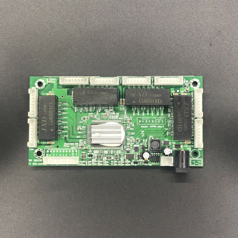 OEM PBC 4/8 منافذ Gigabit Ethernet Switch Port مع 4/8 pin way head 10/100/1000m Hub 4/8way power pin Pcb board OEM screw hole