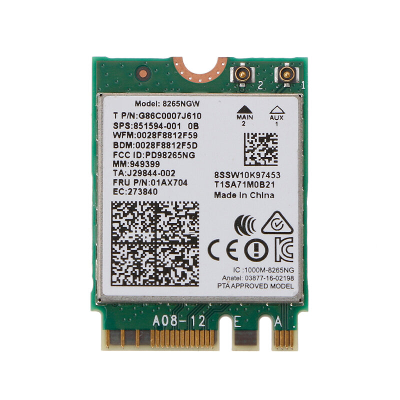بطاقة واي فاي لاسلكية مزدوجة النطاق لـ Intel 8265 AC AC8265 8265NGW M.2 2.4/5GHz