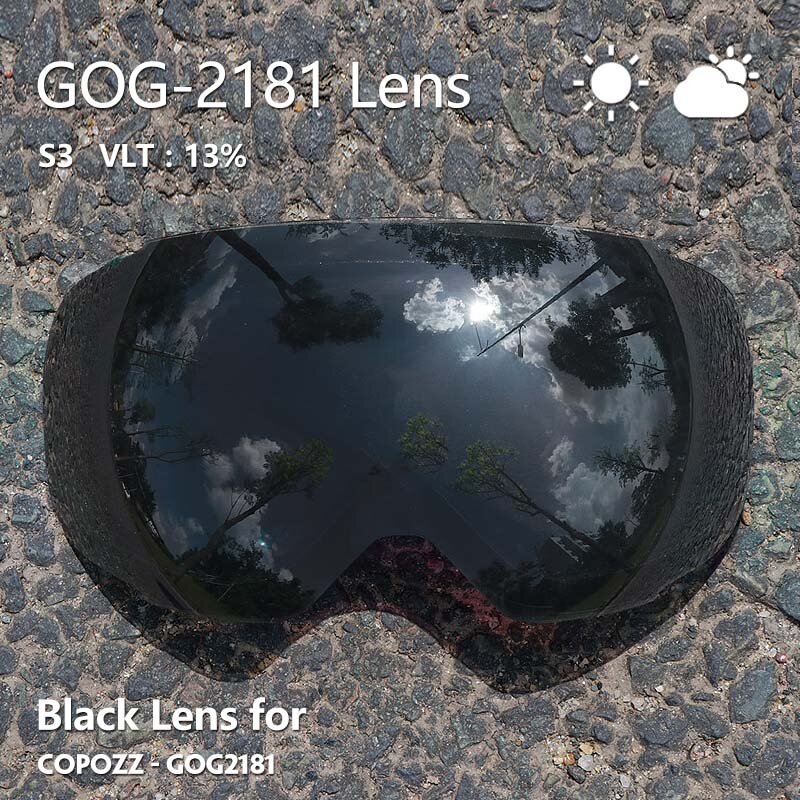 COPOZZ العدسات المغناطيسية للتزلج نظارات GOG-2181 عدسة مكافحة الضباب UV400 كروية الثلوج تزلج نظارات على الجليد نظارات (عدسة فقط)