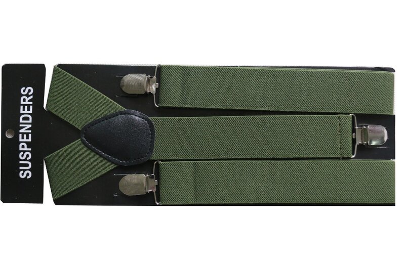 Foxmama-أحزمة كتف عريضة للرجال ، مع مشبك 3.5 سنتيمتر ، لون سادة أخضر عسكري قابل للتعديل ، جديد