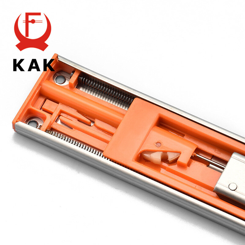 KAK-منزلقات درج من الفولاذ المقاوم للصدأ ، قضبان منزلقة ناعمة قريبة من ثلاثة أقسام للأبواب والخزائن والخزائن وإكسسوارات الأثاث ، من 10 إلى 22 بوصة