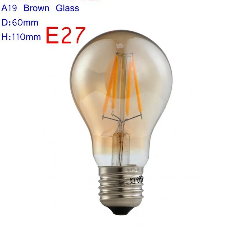 خمر LED لمبة اديسون ضوء ST64 A60 A19 G80 G95 G125 مصباح على شكل كرة الذهب تينت E27 2 واط 4 واط 6 واط 8 واط أضواء سوبر الدافئة عكس الضوء
