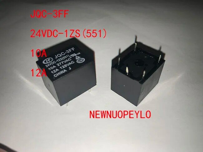 5 قطعة JQC-3FF 24VDC-1ZS(551) 10A 12A تحويل الفرعية عالية التتابع الأصلي