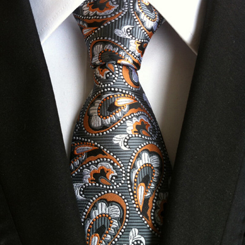 ربطة عنق بيزلي كلاسيكية للرجال ، 8 سنتيمتر ، حرير منقوش ، قمصان متطابقة ، بدلة حفلات الزفاف