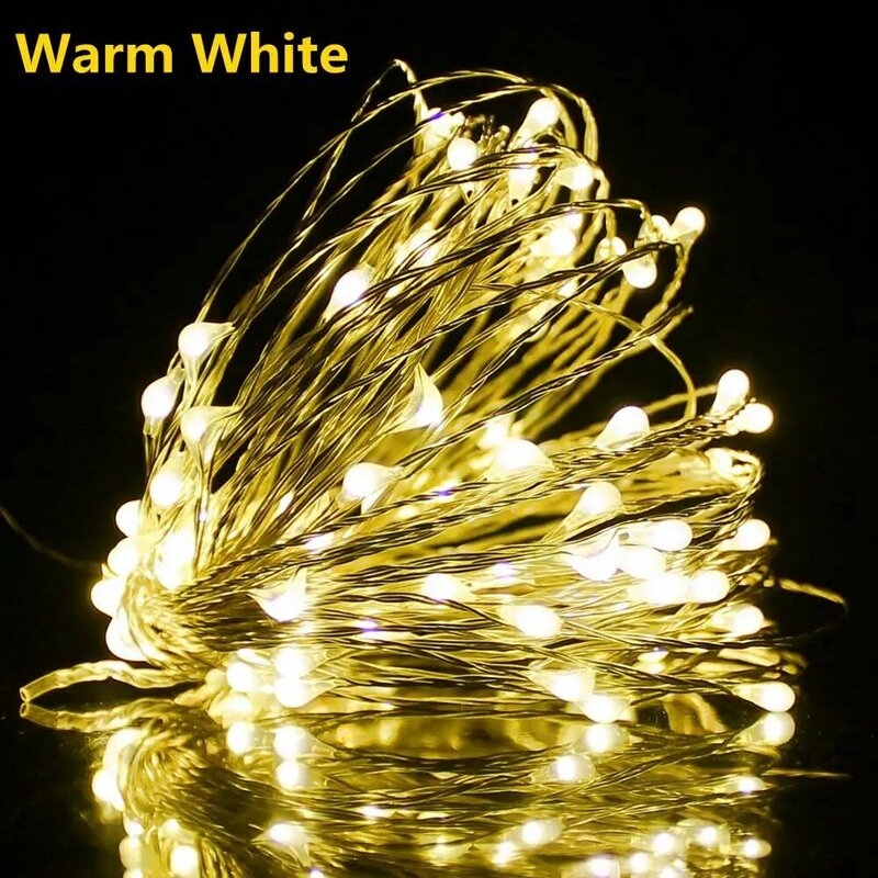 2 قطعة 5 10 متر الجنية أضواء الأسلاك النحاسية LED سلسلة أضواء عطلة الإضاءة ل شجرة عيد الميلاد جارلاند حفل زفاف الديكور