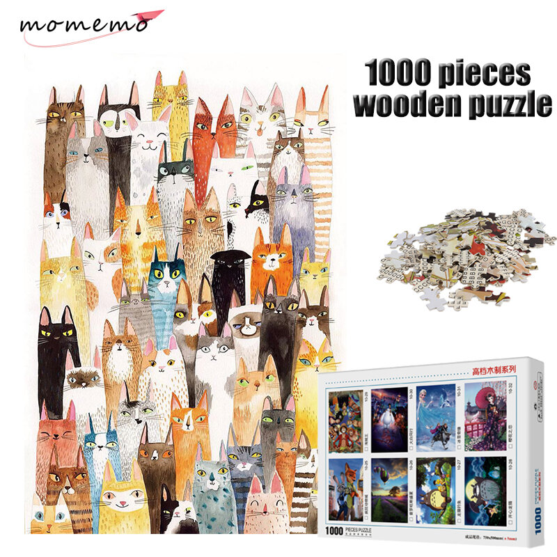 MOMEMO-أحجية الصور المقطوعة للأطفال والكبار ، 1000 قطعة ، أحجية خشبية ، رسوم متحركة ، ترفيه ، ألعاب تعليمية