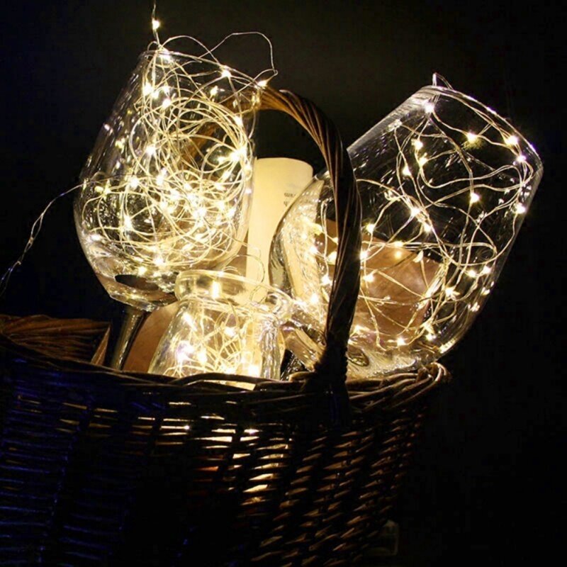 2 متر مصباح LED يعمل بالبطارية سلسلة أضواء حفل زفاف إضاءة عيد الميلاد التصوير الدعائم