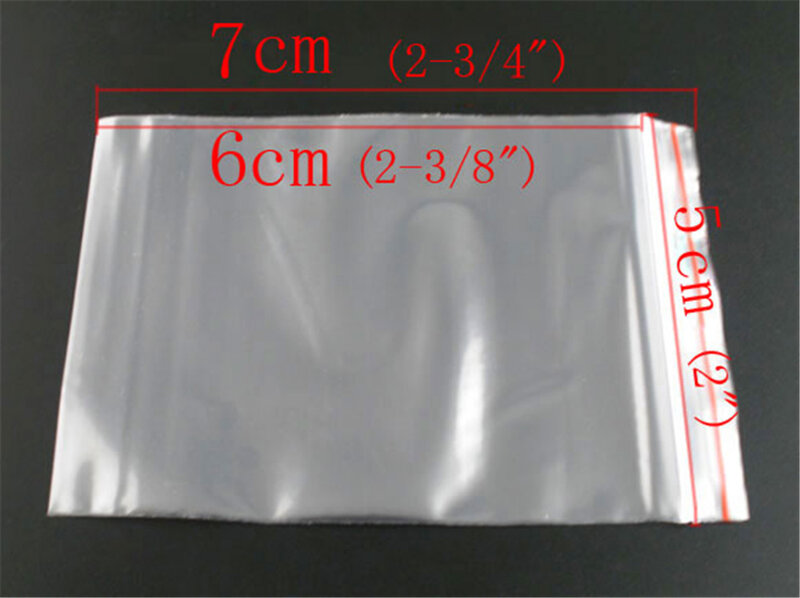 DoreenBeads 500 الذاتي ختم البريدي قفل حقائب بلاستيكية 5x6 سنتيمتر (B03101) ، yiwu